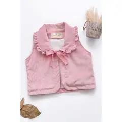 KIDS MASHMELO - Chaleco con Volantes en Cuello y Lazo para Niña