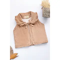 KIDS MASHMELO - Chaleco con Volantes en Cuello y Lazo para Niña