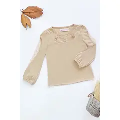 KIDS MASHMELO - Polo en Algodón con Volantes y Pechera para Niña