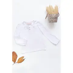 KIDS MASHMELO - Polo en Algodón con Volantes y Pechera para Niña