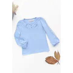 KIDS MASHMELO - Polo en Algodón con Volantes y Pechera para Niña