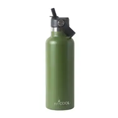 WECOOL - Botella Térmica 650 ml verde de Acero Inoxidable con Tapa de Pico Antifugas