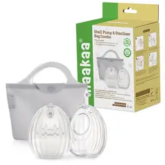 HAAKAA - Sacaleche manos libres shell pack x 2 unid 75ml + bolsa para esterilización multiuso