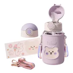 ELMEJORPRECIO - Tomatodo Baby Bear con colgador y stickers 3D de 650ml Lila