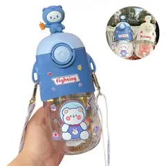 ELMEJORPRECIO - Tomatodo Portátil Oso Mebo 3D con Stickers de 600 ml Azul