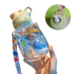 ELMEJORPRECIO - Tomatodo Portátil Para Niños Con Colgador 1 Litro Amarillo