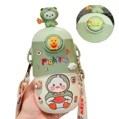 ELMEJORPRECIO - Tomatodo Portátil Oso Mebo 3D Con Stickers de 600 ml Verde