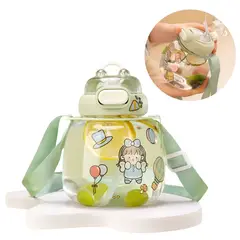 ELMEJORPRECIO - Tomatodo Portátil Estilo Kawaii de 1200 ml con Stickers Verde