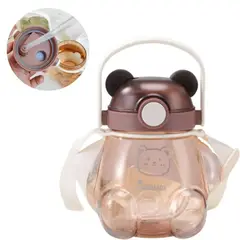 ELMEJORPRECIO - Tomatodo Portátil Oso Backpack Con Sticker 800 ml Marrón