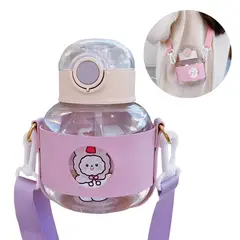 ELMEJORPRECIO - Tomatodo Portátil Compacto Con Soporte De Cuero 580ml Lila