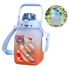 ELMEJORPRECIO - Tomatodo Portátil de 1.5 L Sports con Stickers 2D y 3D Celeste