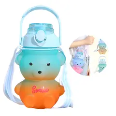 ELMEJORPRECIO - Tomatodo Diseño Oso 950ml Con Stickers Kawai Verde