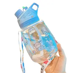 ELMEJORPRECIO - Tomatodo Portátil Para Niños Con Colgador 1 Litro Celeste