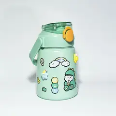 GENERICO - Termo Botella de Acero con pines - Verde