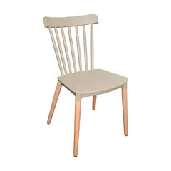 IKASA - Silla de comedor Berna arena de polipropileno apilable