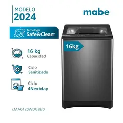 MABE - Lavadora Automática Propela 16 Kg Diamond Gray - Lma6120wdgbb0