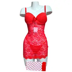 GENERICO - BABYDOLL DE ENCAJE LENCERÍA SEXY