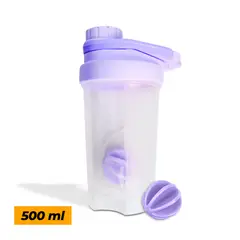 GENERICO - SHAKER TOMATODO DEPORTIVO 500 ml LILA CON BOLA MEZCLADORA