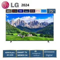 LG - Televisor LED 75 UHD 4K ThinQ AI 75UT8050PSB Control Magic In