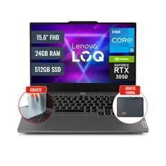 LENOVO - Laptop LOQ 15IAX9 Intel Core i5 12450HX 24GB RAM 512GB SSD 6GB RTX 3050 156 FHD FeeDOS