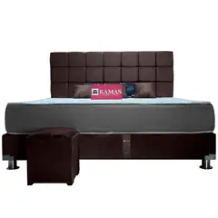 KAMAS - DORMITORIO KING SARKI + CABECERA AÉREA CUADROS 2 - CHOCOLATE