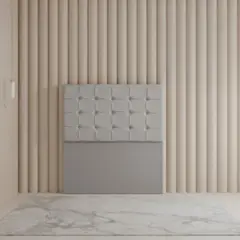 MUEBLES MACRUMO - Cabecera Alta Belmont de Queen Plz - Color Gris claro antifluido