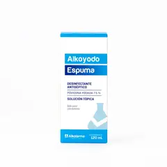 ALKOFARMA - Yodo Espuma Povidona Yodada 75% Yodopovidona de 120 ML