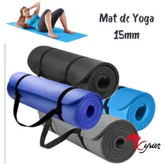 NO LOGO - Matt De Yoga Color Azul De 15 MM Con Funda