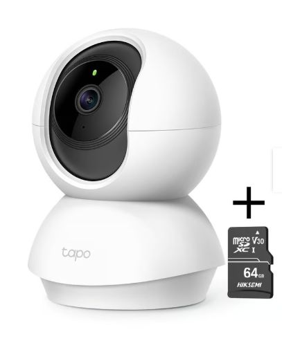 Cámara de Seguridad para Interiores TAPO C200 2MP Full HD + SD 64GB
