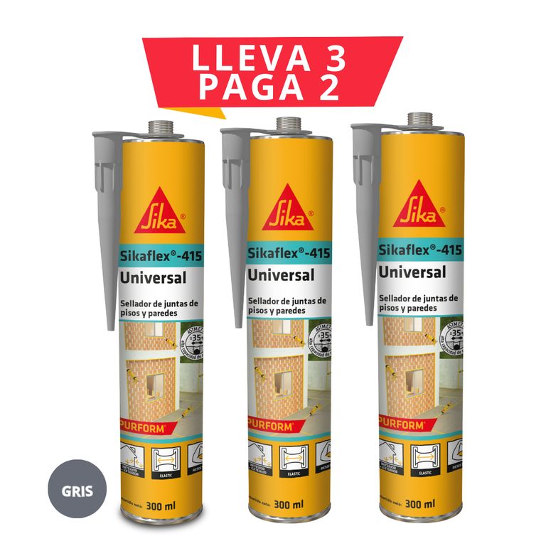 3x2 Selladores para juntas Sikaflex 415 Universal Purform Gris
