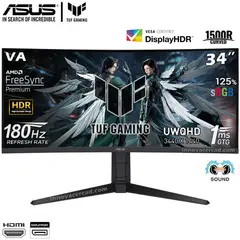 ASUS - MONITOR Tuf Gaming VG34VQL3A 34 CURVO VA WQHD 180Hz 1ms