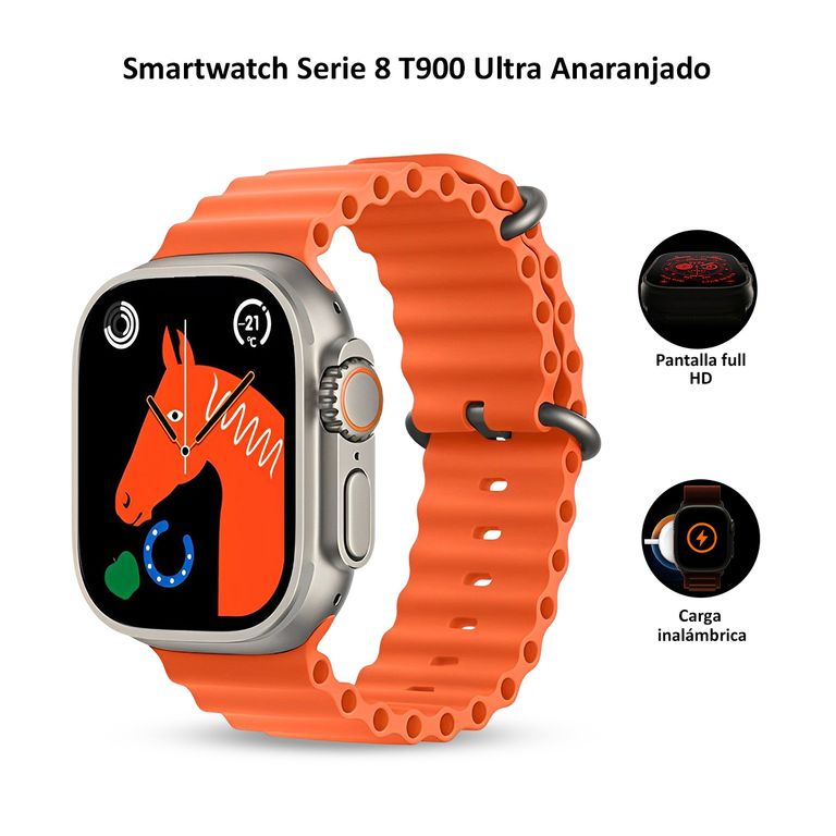 Smartwatch T900 Ultra con Pantalla LCD full HD Naranja
