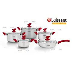LUISSANT - Juego De Ollas Acero Inoxidable 10 Piezas