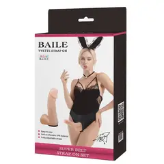 BAILE - Dildo Realista con Arnés Yvette 18.5 cm x Ø 4cm BDSM Strap On Femenino