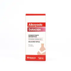 ALKOFARMA - Yodo Solución Povidona Yodada 10% Yodopovidona de 120 ML