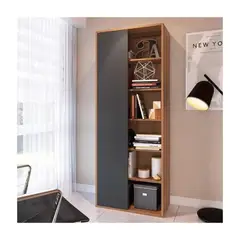 R&R MUEBLES - Estante Moderno Union Marrón y Negro