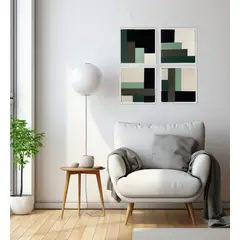 TEJICORP - Juego de 4 cuadros Meliss - lienzo trenzado