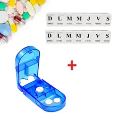 GENERICO - Cortador De Pastillas Portátil + 2 Pastilleros Semanales