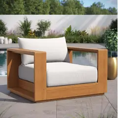 GENERICO - Butaca de terraza Alexa blanco y caramelo 1 cuerpo Decoban Hogar