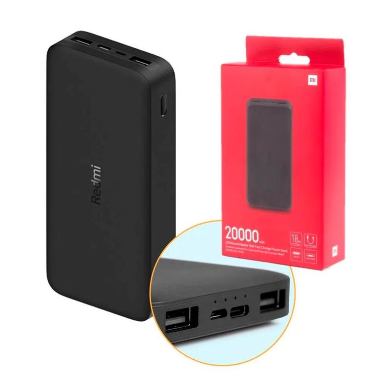 Power Bank Redmi 20000 mAh 18W Tipo C Portatil