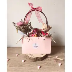 GENERICO - Canasta Día de la Madre Peluche Flores Eternas