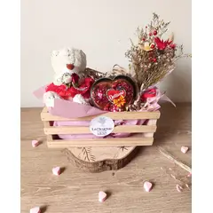 GENERICO - Canasta Trupán Día de la Madre Ramita Flores Eternas Peluche