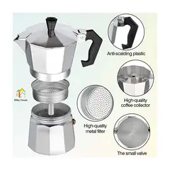 GENERICO - Cafetera Italiana Cubana para 3 a 6 tazas de Café Expreso Moka