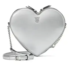 VICTORIA'S SECRET - CARTERA CROSSBODY VICTORIAS SECRET CORAZON METALLIC SILVER