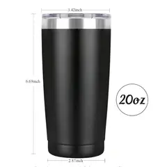 GENERICO - Vaso Termico Negro de 20 Onzas