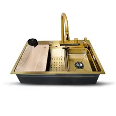 FRATELLI - LAVADERO DE COCINA MULTIFUNCIONAL ACERO INOX DORADO DLX-7546G