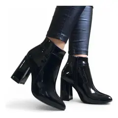 GENERICO - Bota Mujer Taco 9 Charol 2086L-60 Color Negro