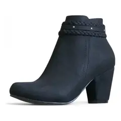 GENERICO - Botin Mujer Gamuza Taco 7 Gamuza 2086L-60 Color Negro