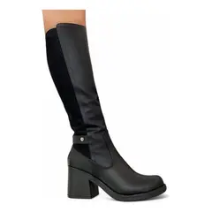 GENERICO - Botin Mujer Taco 7 Gamuza Posterior 2086L-70 Color Negro