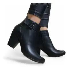 GENERICO - Botin Mujer Taco 7 Vegano 2086L-60 Color Negro